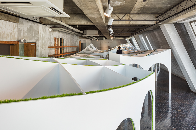 plain works + critical mass lab's arch forest installation is a surreal fairytale arcade designboom