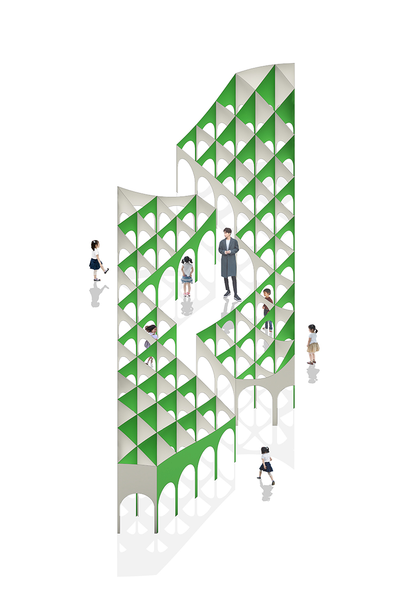 plain works + critical mass lab's arch forest installation is a surreal fairytale arcade designboom