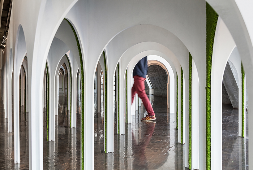 plain works + critical mass lab's arch forest installation is a surreal fairytale arcade designboom