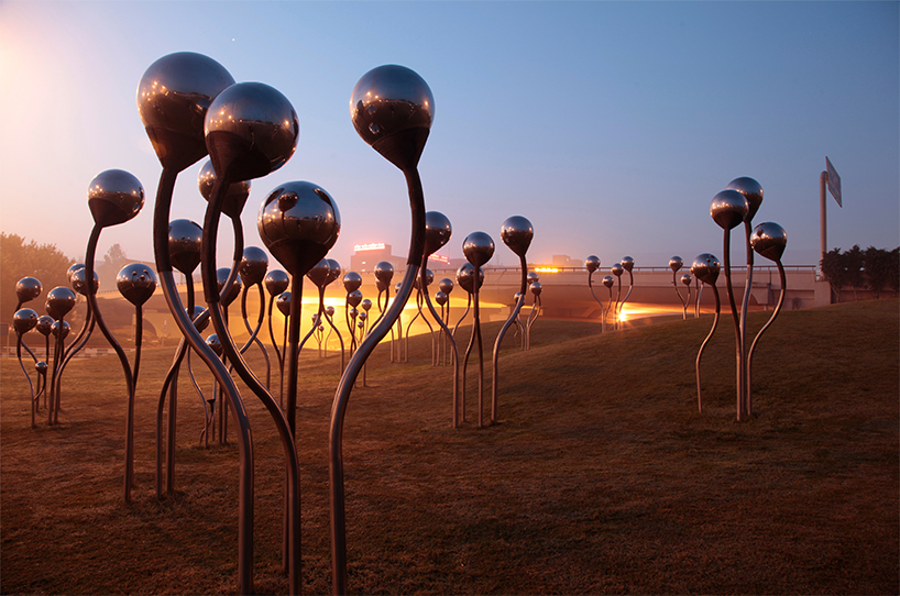 vibhor sogani's steel 'sprouts' art installation represents the growing image of india