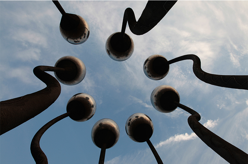 vibhor sogani's steel 'sprouts' art installation represents the growing image of india