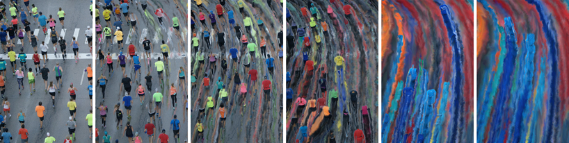 algorithmic installation transforms neighbourhood scenes into impressionist abstractions