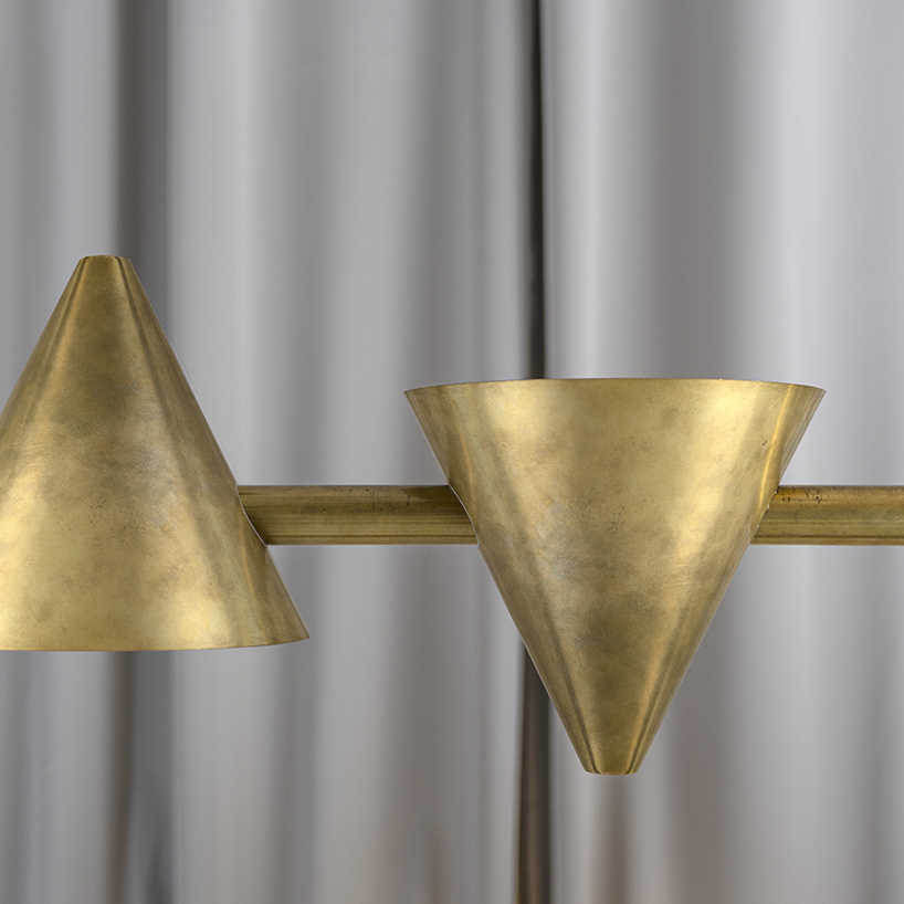addi + örsjö introduce 'tell' modular cone-shaped brass luminaire
