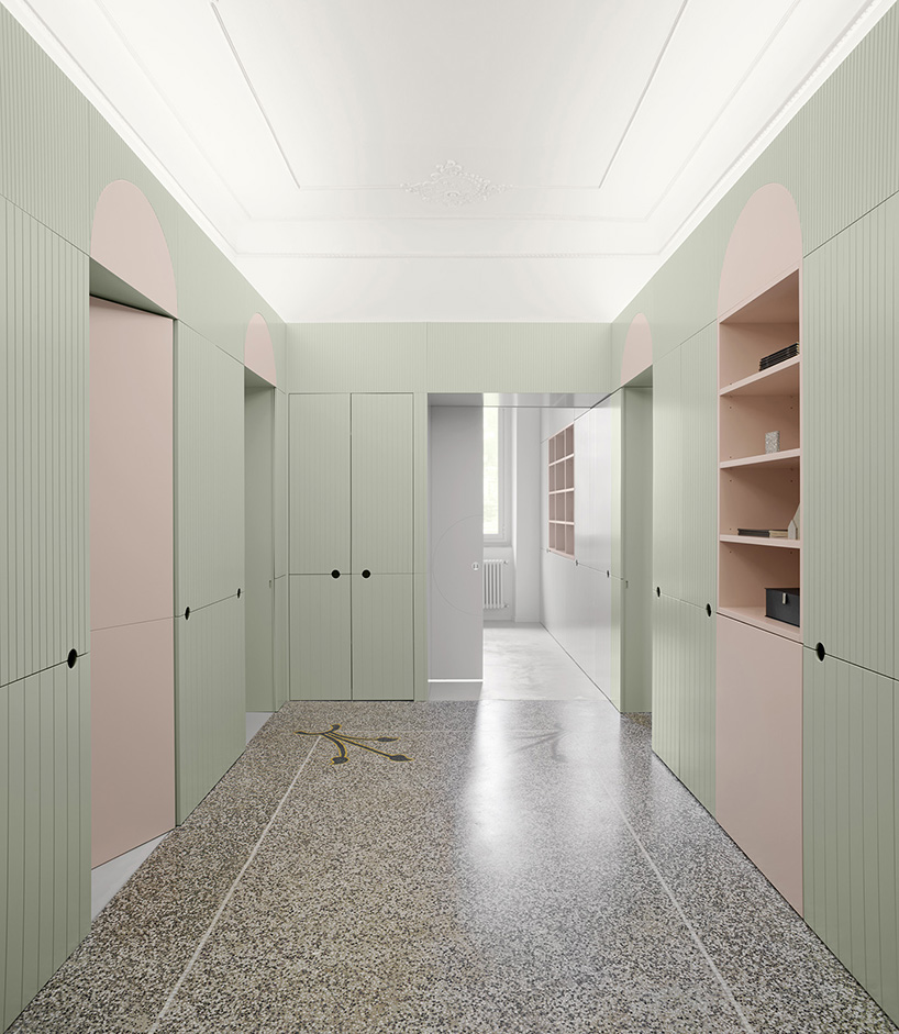 gosplan plans a bespoke vestibule at the core of this apartment in camogli designboom