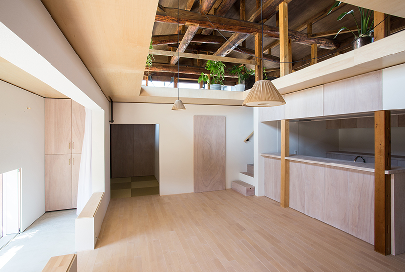 1-1 architects push habitable space boundaries for remodeled wooden house in japan