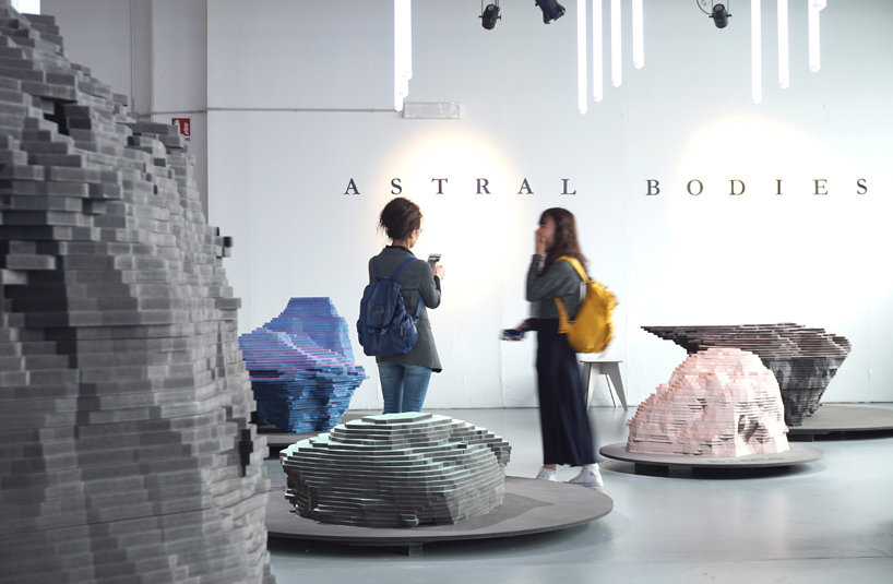 ENORME studio layers colored wood to represent 'astral bodies' that have landed on earth designboom ENORME studio layers colored wood to represent 'astral bodies' that have landed on earth designboom