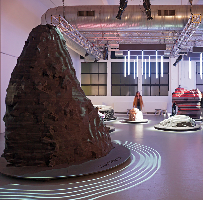 ENORME studio layers colored wood to represent 'astral bodies' that have landed on earth designboom ENORME studio layers colored wood to represent 'astral bodies' that have landed on earth designboom