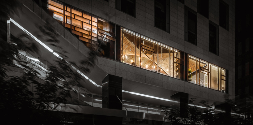 usual studio's chinese working space is decorated with naturally resourced materials