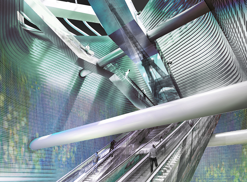 XTU architects proposes muti-media metro station for the paris charles de gaulle T2
