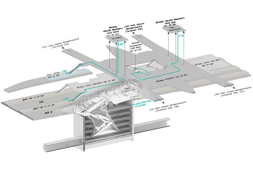 XTU architects proposes muti-media metro station for the paris charles de gaulle T2