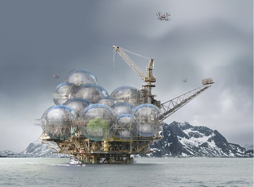 XTU architects imagines offshore oil rigs transformed into radical housing of the future