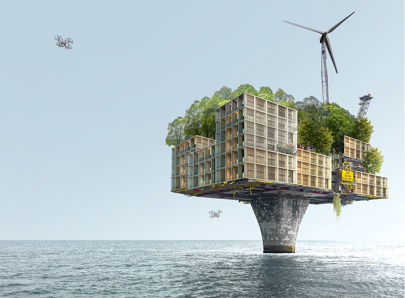 XTU architects imagines offshore oil rigs transformed into radical housing of the future