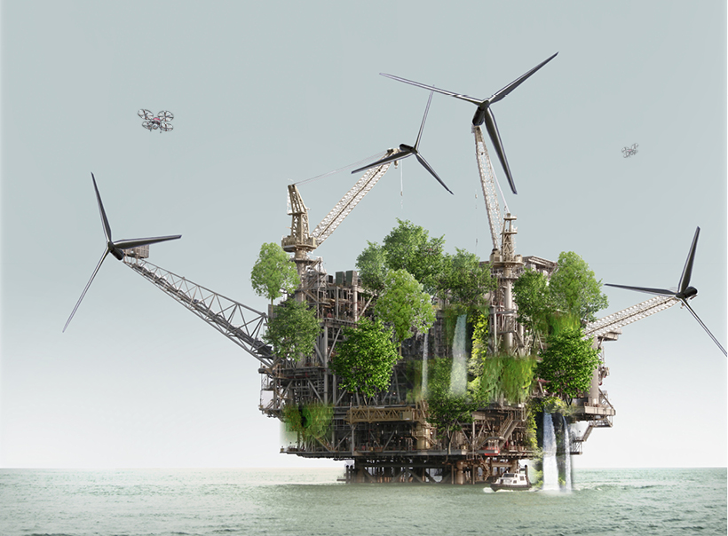 XTU architects imagines offshore oil rigs transformed into radical housing of the future