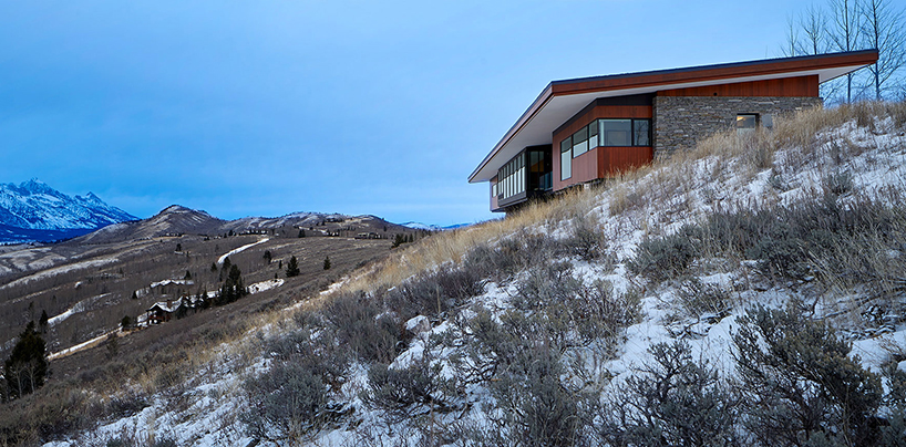 WELCH|HALL architects' cedar-covered home in wyoming overlooks the surrounding valleys