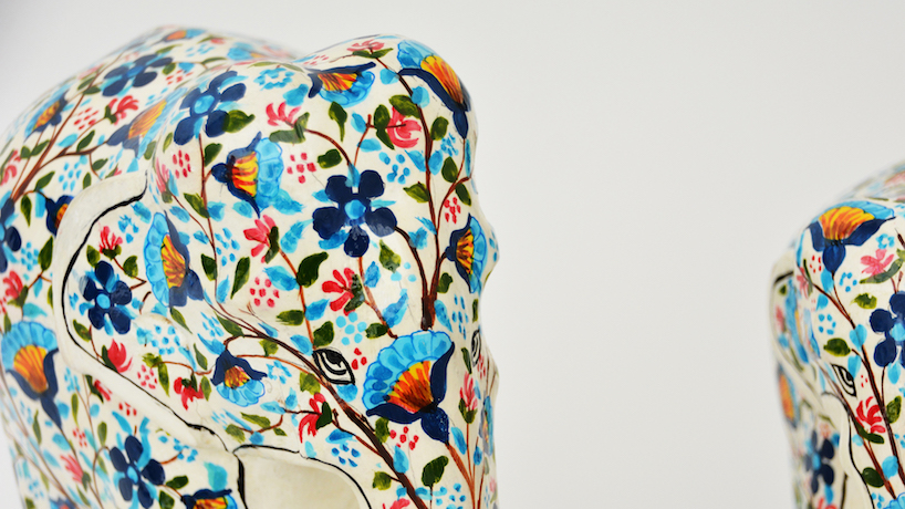 muughl m&acirc;ch&eacute;'s wood and papier-m&acirc;ch&eacute; elephants are handcrafted by indian artisans