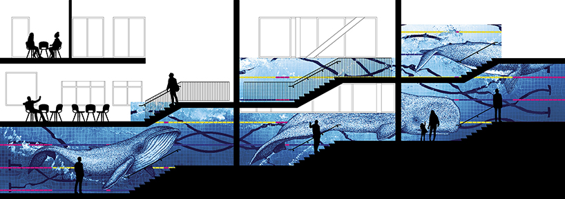 SILO + kraaijvanger architects' whales welcome guests to rotterdam's aquatics center