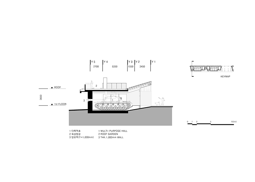 core architects converts a concrete military facility in korea into a cultural center