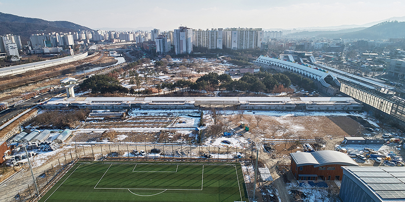 core architects converts a concrete military facility in korea into a cultural center