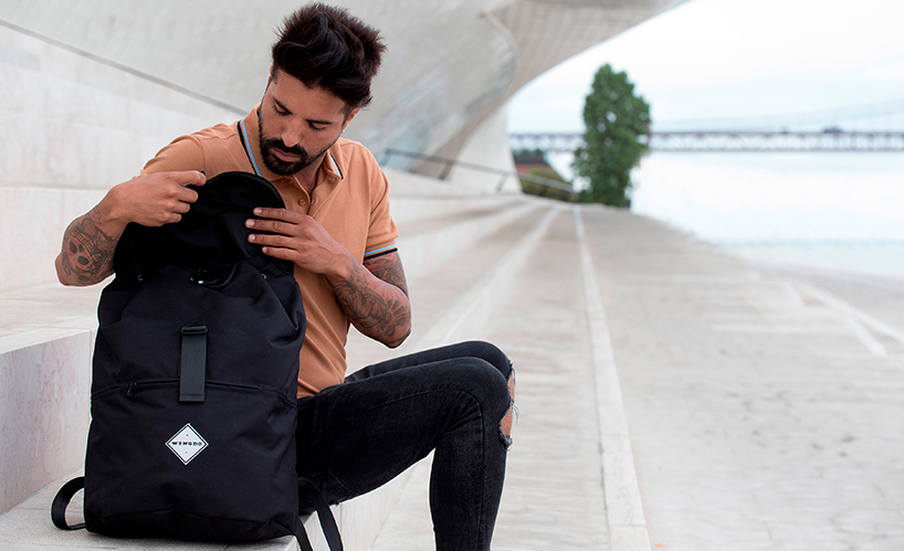wingdo backpack features a seat to unfold wherever