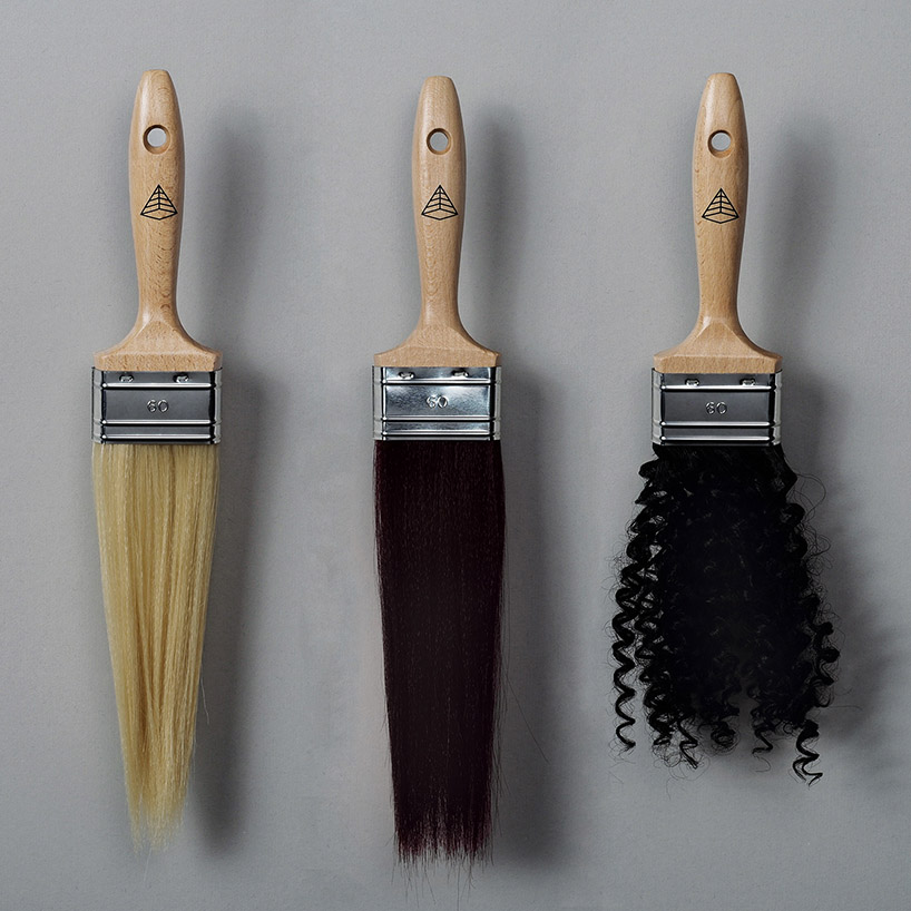 helge simon's hair paintbrushes cater for emotional needs with wit and delight