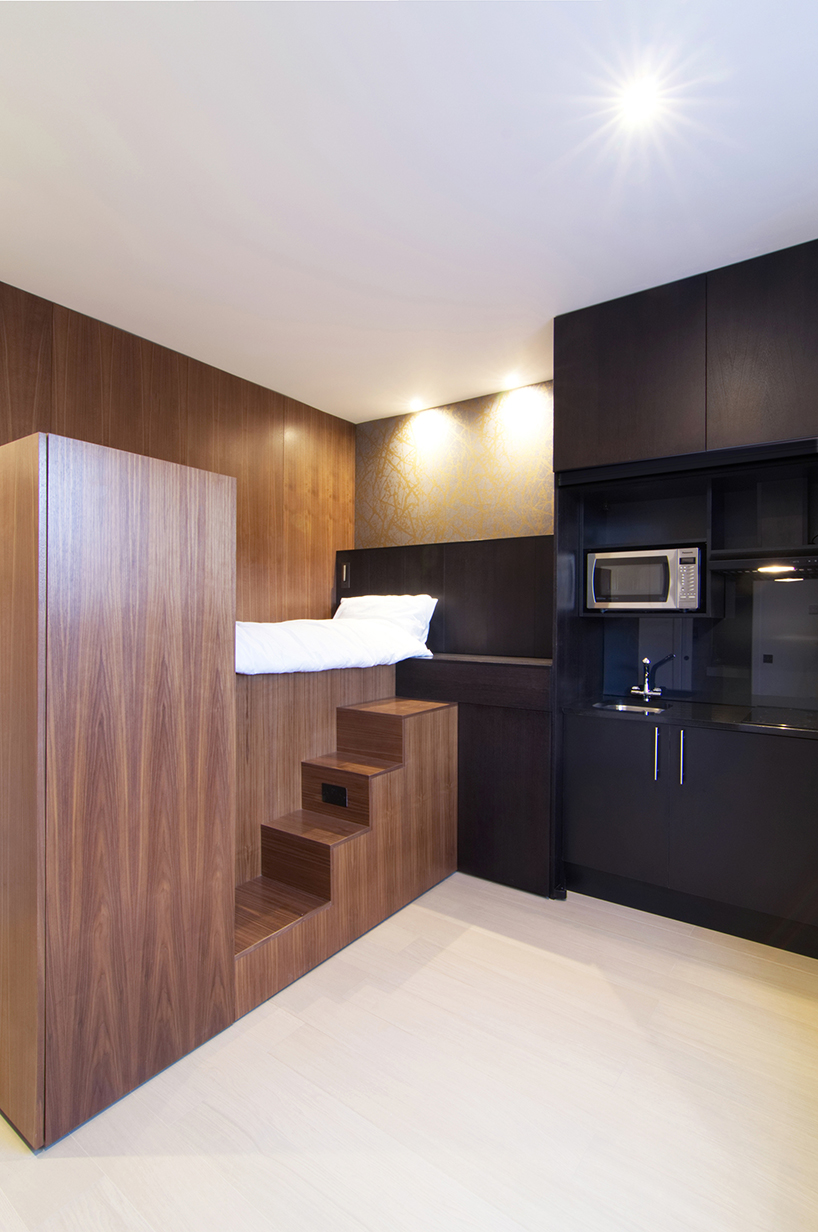 bicblock designs 18 sqm apartments in london with a standard built-in modular system