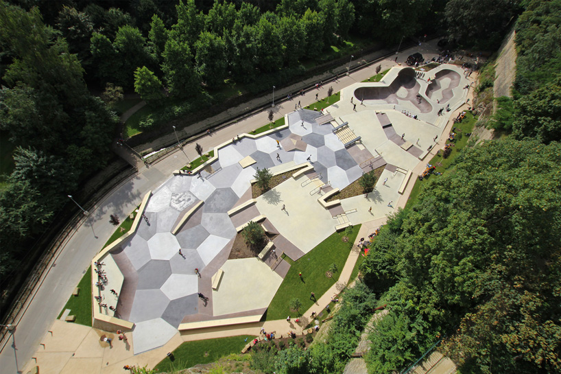 luxembourg city skatepark is built in shades of the adjacent vauban fortress