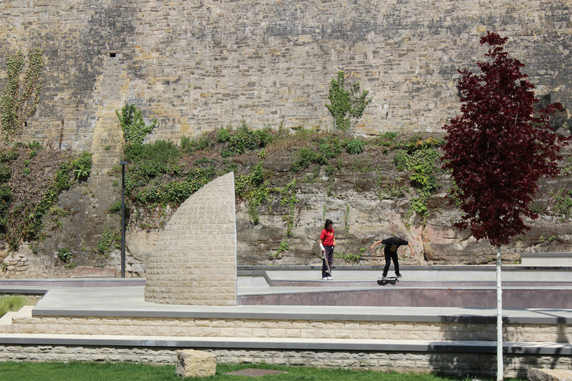 luxembourg city skatepark is built in shades of the adjacent vauban fortress