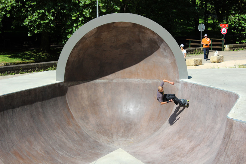 luxembourg city skatepark is built in shades of the adjacent vauban fortress
