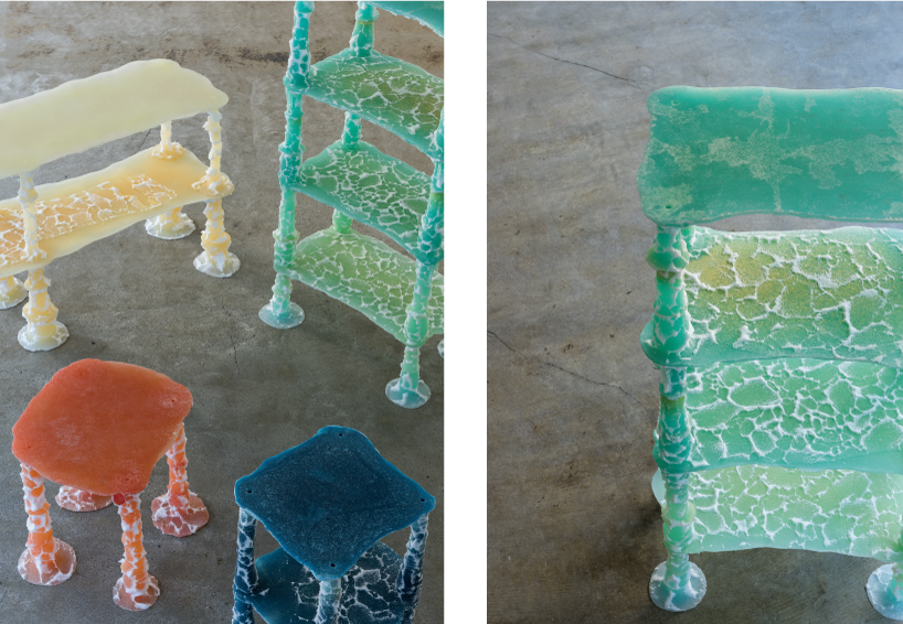 yosuke matsushita pours resin into melamine foam to create completely unique furniture designboom yosuke matsushita pours resin into melamine foam to create completely unique furniture designboom