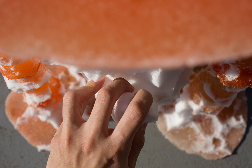 yosuke matsushita pours resin into melamine foam to create completely unique furniture designboom yosuke matsushita pours resin into melamine foam to create completely unique furniture designboom