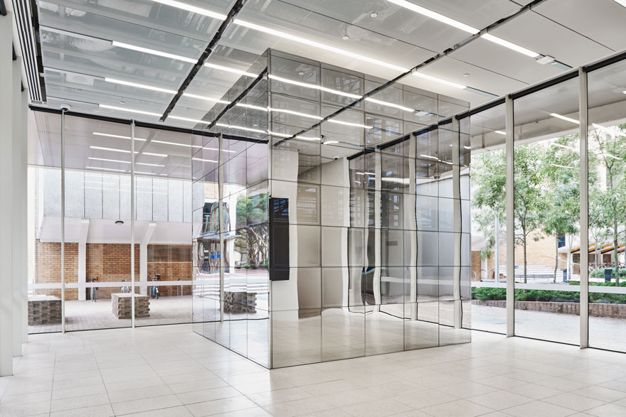 ample's experimental 'next lab' is a mirrored box installed in the melbourne design school