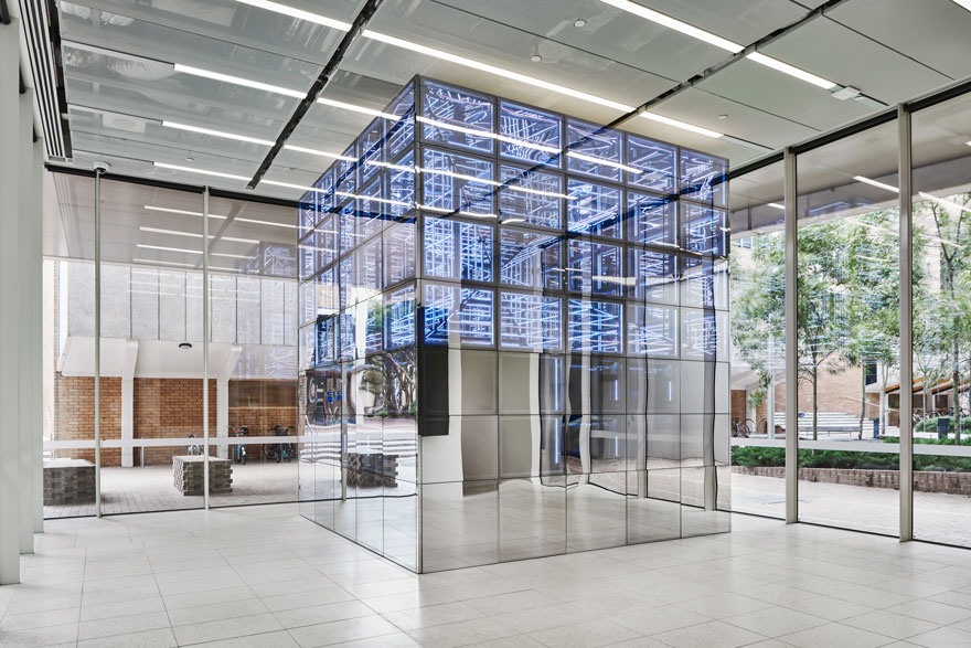 ample's experimental 'next lab' is a mirrored box installed in the melbourne design school
