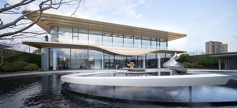 LYCS architecture designs sales center inspired by flying egrets in china