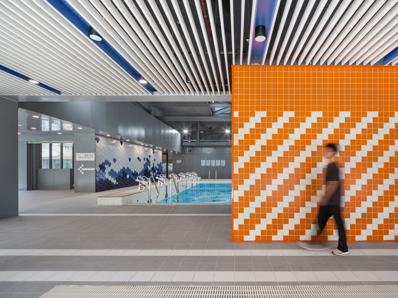 scale-like facade wraps hushan swimming center's undulating form by LYCS architecture