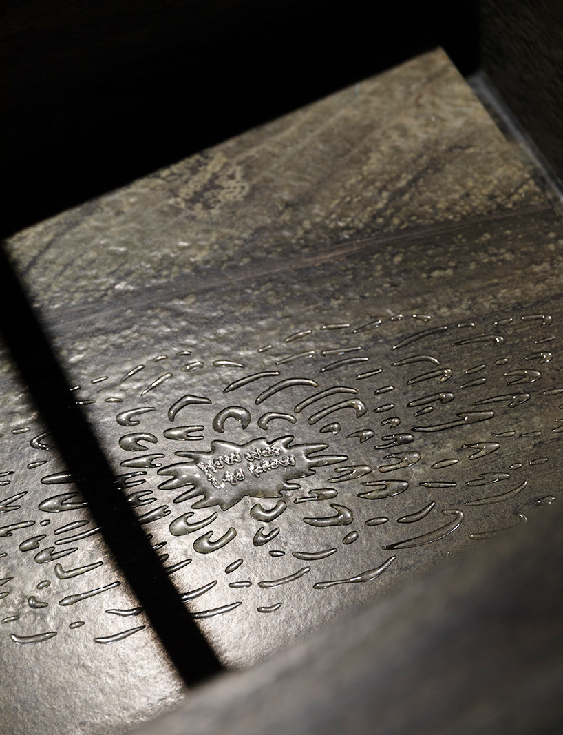 duyi han installs rain-inspired textile listening garden inside shanghai villa - 11