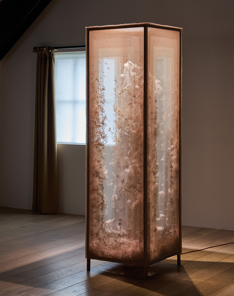 duyi han installs rain-inspired textile listening garden inside shanghai villa - 8