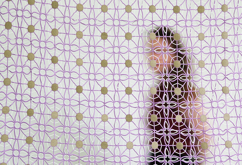 ganit goldstein creates interactive embroidery piece with VR applications designboom