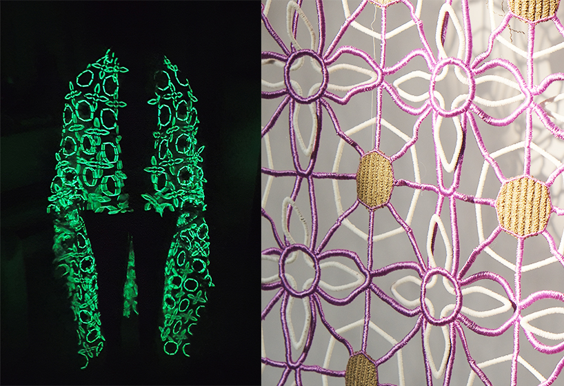 ganit goldstein creates interactive embroidery piece with designboom VR apps