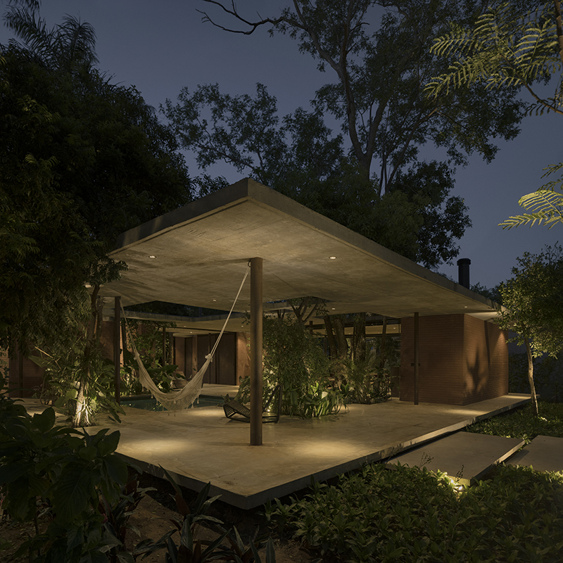 a forest in the house by equipo de arquitectura integrates existing trees into residential design in paraguay 12