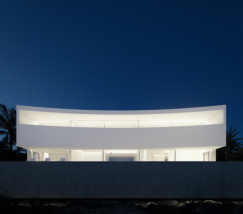 white solid blocks shape villa w by SHOVK floating above bali's volcanic slopes