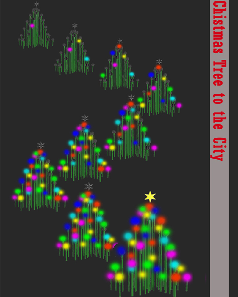 Give a Christmas tree to the city each night