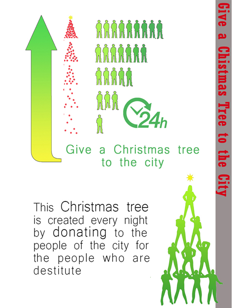 Give a Christmas tree to the city each night