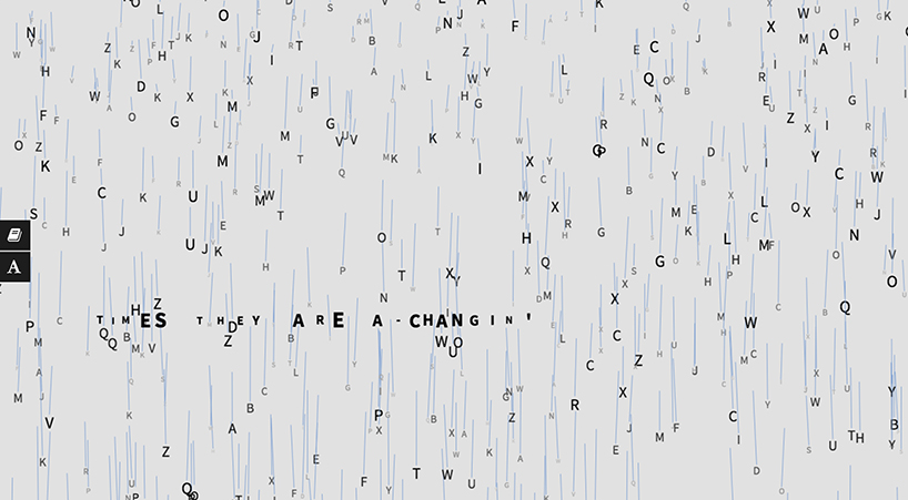 gogoame is a web art experiment where visitors can read poetry out of raining text