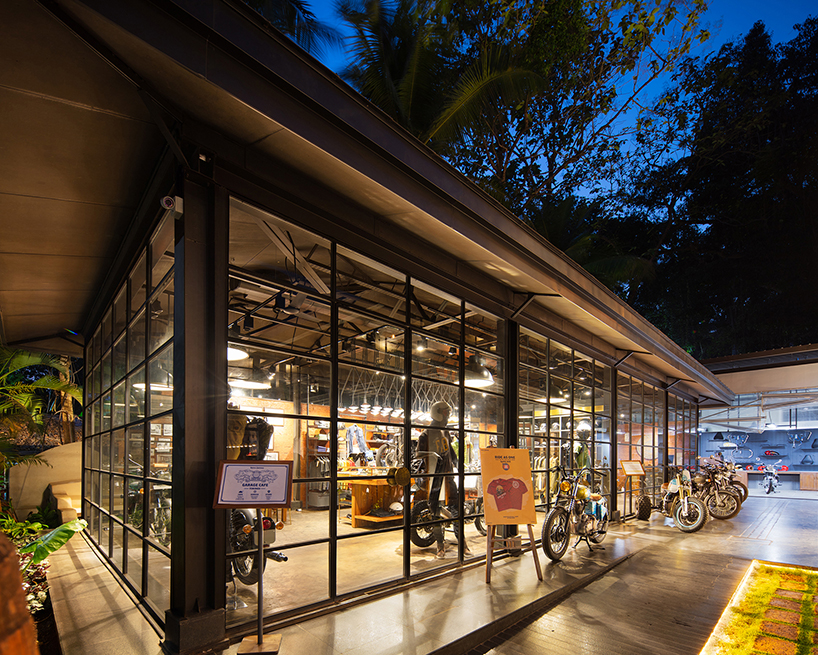 royal enfield garage cafe designboom
