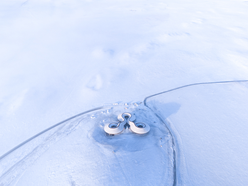 like a steel ribbon, volcano-in visitor center by PLAT ASIA undulates over steppe in china
