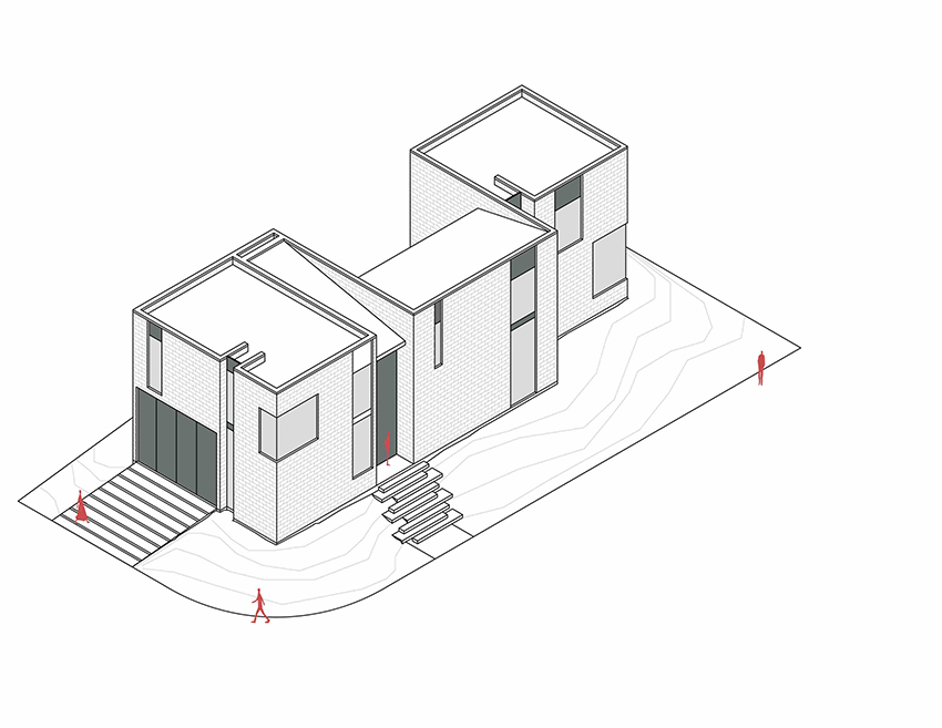 andres burguete creates 'house el cielo' from three brick volumes in mexico