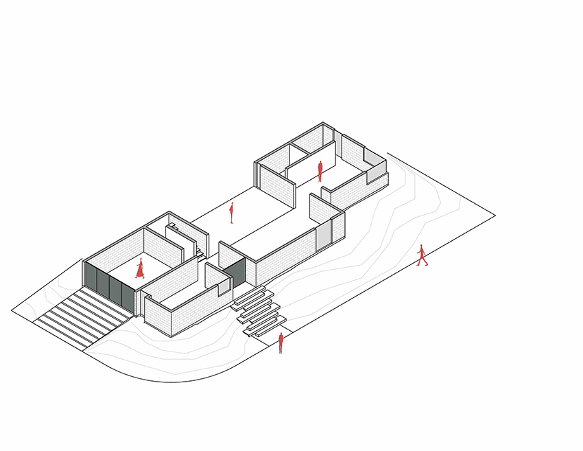 andres burguete creates 'house el cielo' from three brick volumes in mexico