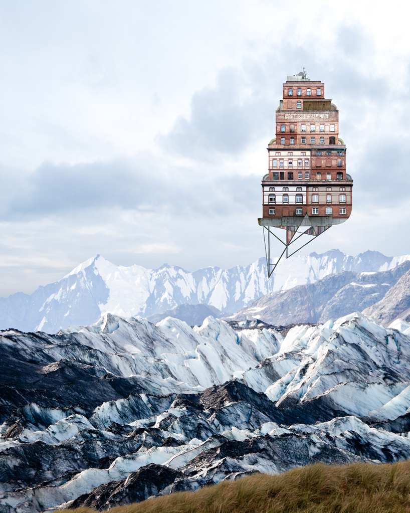 the cartography of the sky: levitating dreamlike houses by zabadu