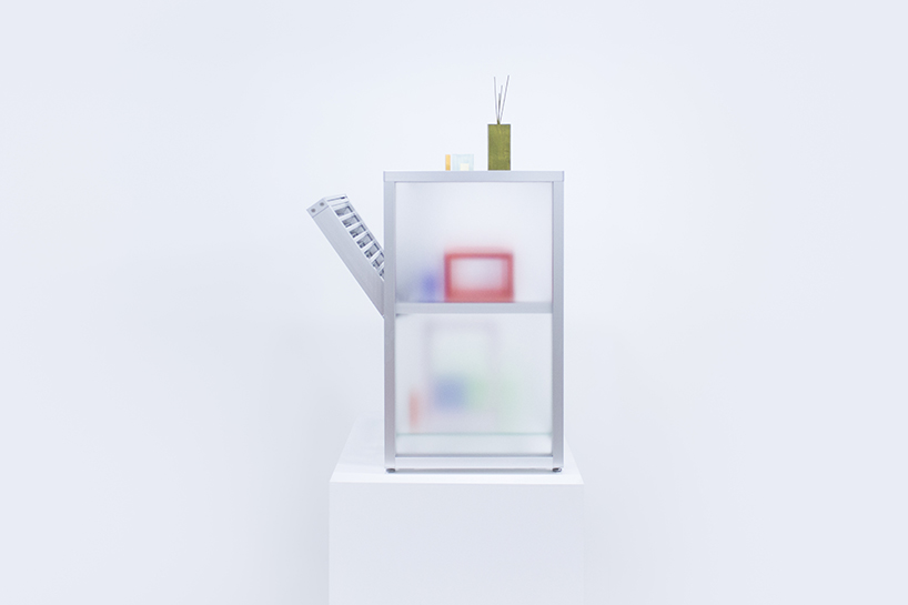 1/plinth studio builds furniture out of industrial aluminum louver and translucent acrylic