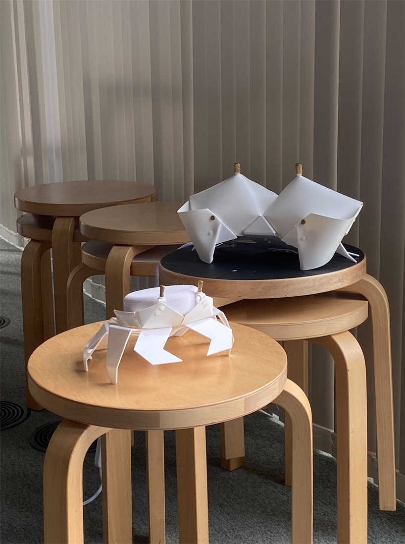 meet kogani, a little origami-style crab that encases compact speakers